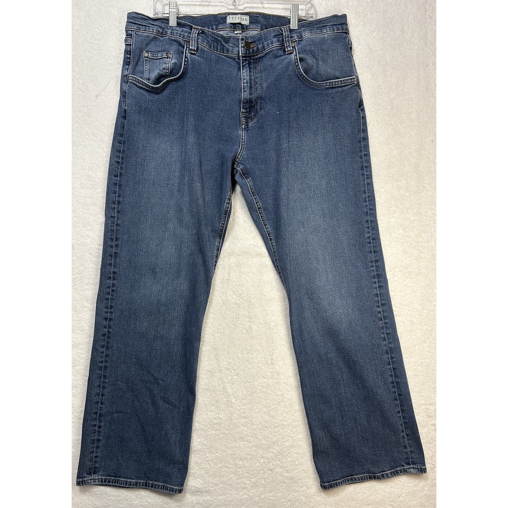 Tecovas Mens Size 40X30 Blue Standard Fit Straight Leg Denim Jeans (M8)